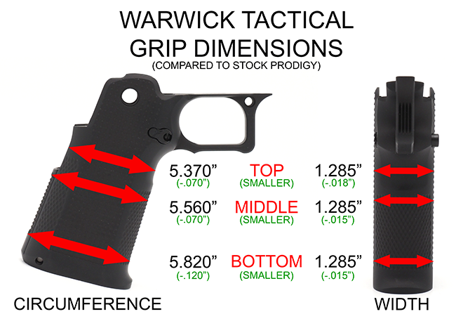 Warwick Tactical Grip Dims Compared to Prodigy